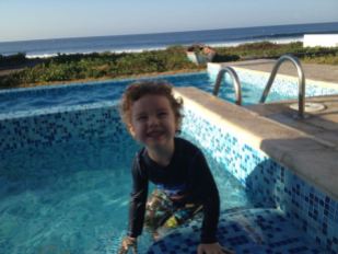 Ezra loving the pool