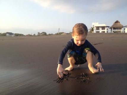 Ezra liked playing in the sand more than anything else