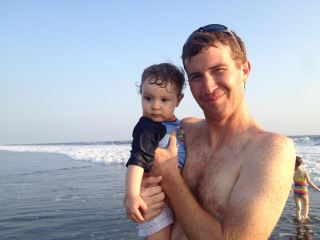 Salem's and Ezra's first time to the Ocean.