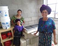 Juana with her new stove